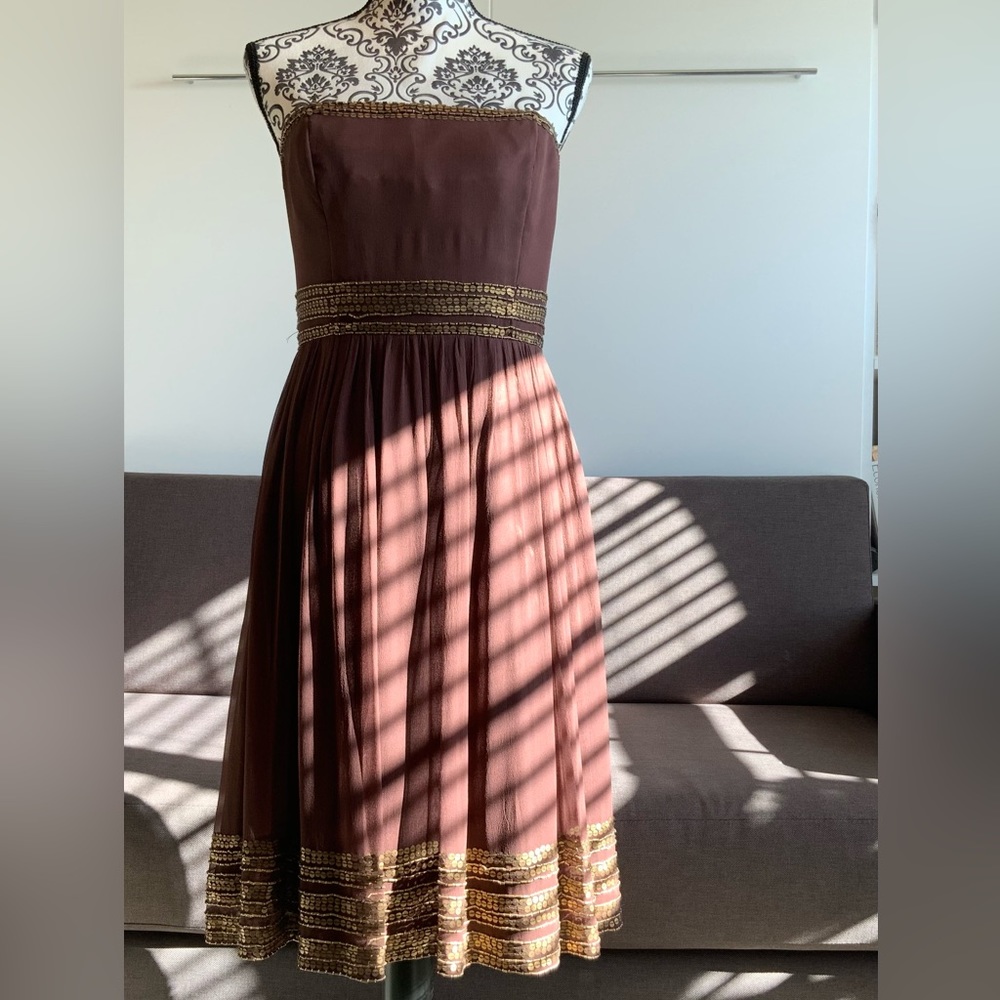 Adrianna Papell Silk Strapless Dress (Excluded from Spring Sale)